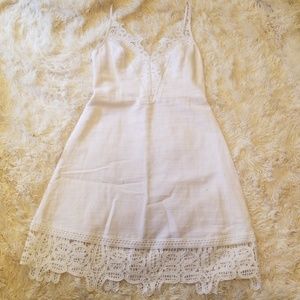 White Linen Laundry Dress